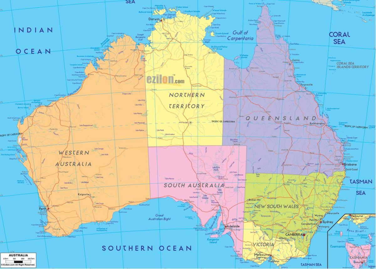 정치 지도 Australia