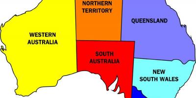 의 지도를 보여주는 호주 states